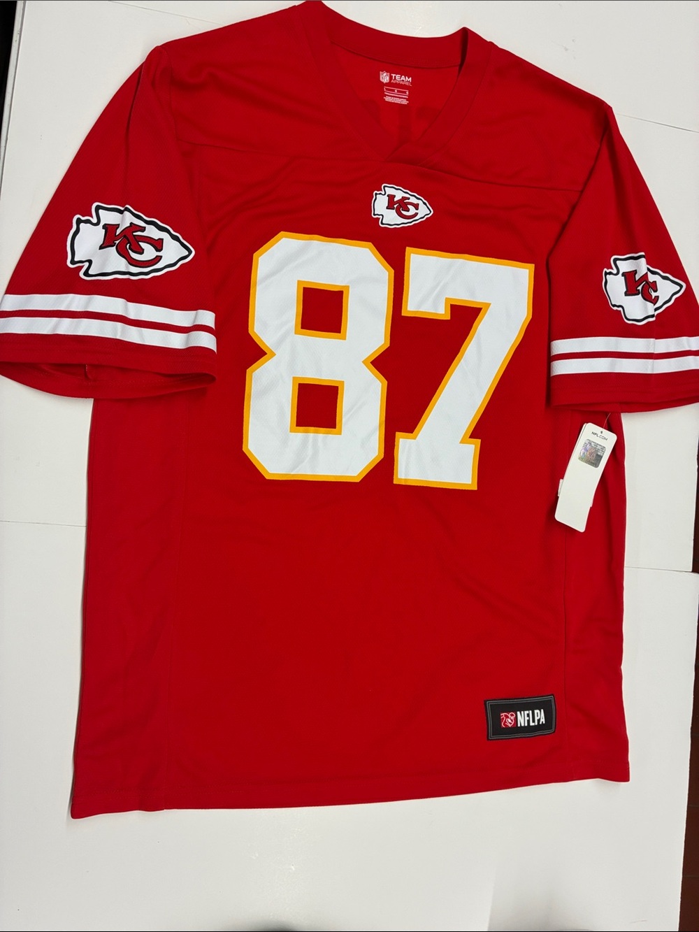 NEW NFL Team Apparel Officially Licensed Chiefs Jersey KELCE #87 Size Large